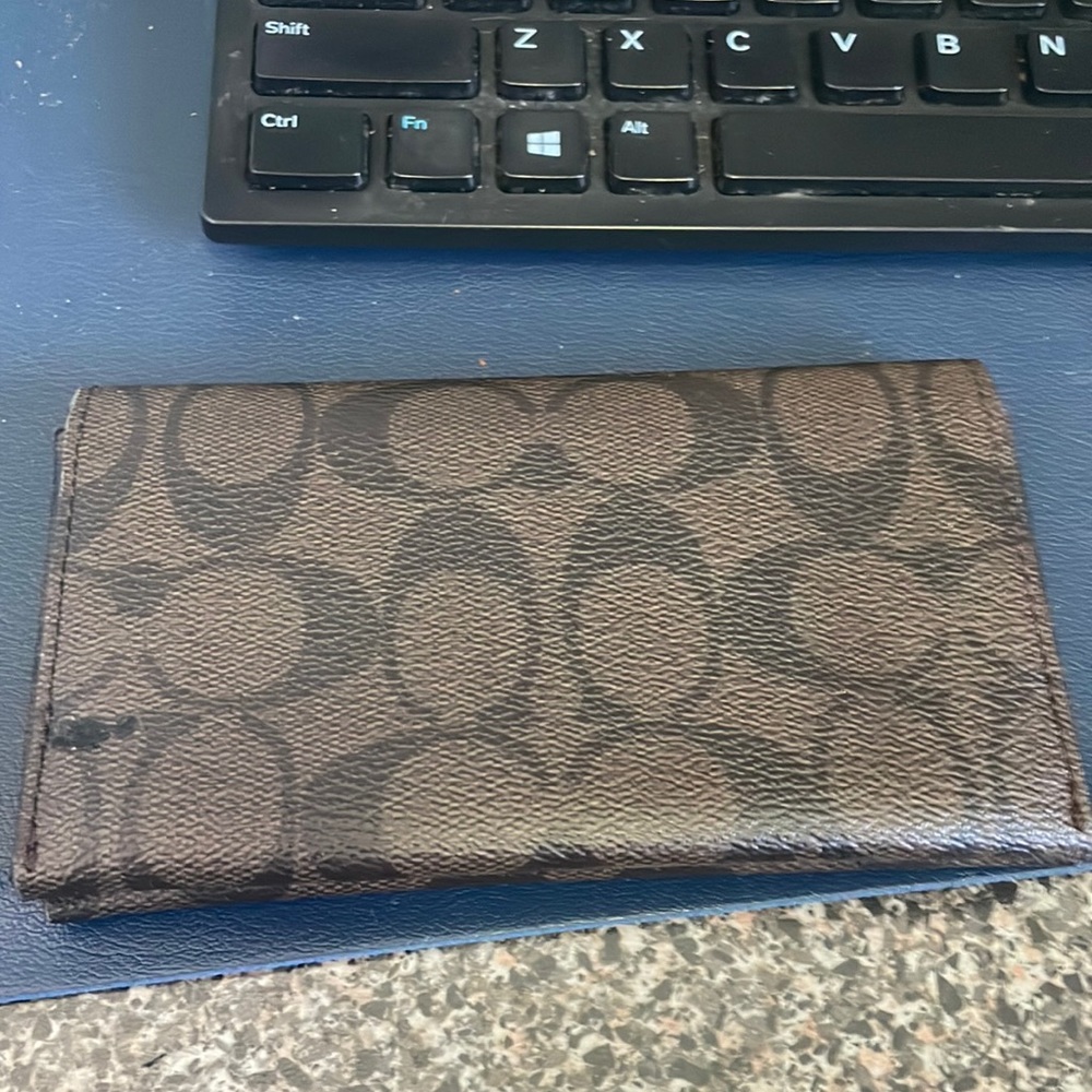 Coach brown leather folio